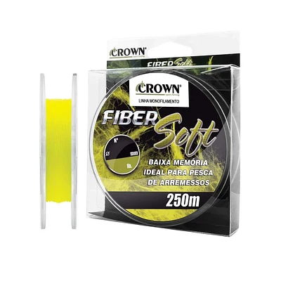Linha monofilamento Crown Fiber Soft 250m - Amarela