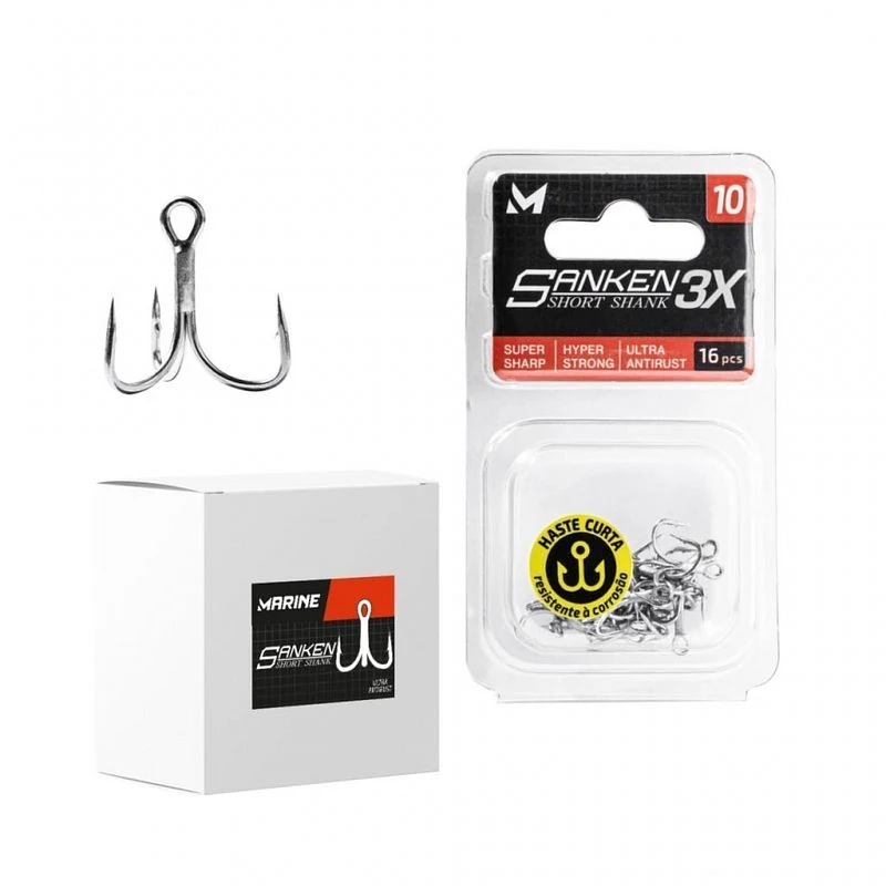 Garatéia Marine Sports Sanken Short Shank Nickel 3X Caixa