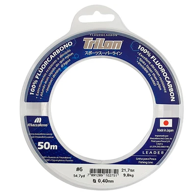 Linha (Leader) Mazzaferro Trilon Shock Leader 50m revestido com Fluorcarbono